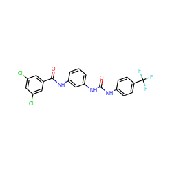 O=C(Nc1ccc(C(F)(F)F)cc1)Nc1cccc(NC(=O)c2cc(Cl)cc(Cl)c2)c1 ZINC000013493824