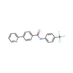 O=C(Nc1ccc(C(F)(F)F)cc1)c1ccc(-c2ccccn2)cc1 ZINC000028354270