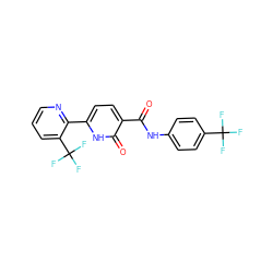 O=C(Nc1ccc(C(F)(F)F)cc1)c1ccc(-c2ncccc2C(F)(F)F)[nH]c1=O ZINC000038149584