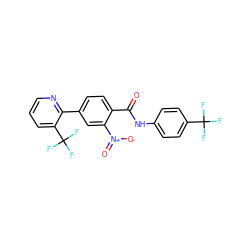 O=C(Nc1ccc(C(F)(F)F)cc1)c1ccc(-c2ncccc2C(F)(F)F)cc1[N+](=O)[O-] ZINC000038149578