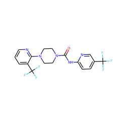 O=C(Nc1ccc(C(F)(F)F)cn1)N1CCN(c2ncccc2C(F)(F)F)CC1 ZINC000013612035