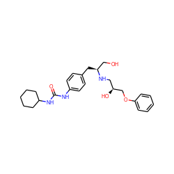 O=C(Nc1ccc(C[C@@H](CO)NC[C@H](O)COc2ccccc2)cc1)NC1CCCCC1 ZINC000028357438