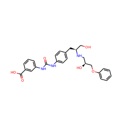 O=C(Nc1ccc(C[C@@H](CO)NC[C@H](O)COc2ccccc2)cc1)Nc1cccc(C(=O)O)c1 ZINC000028347250