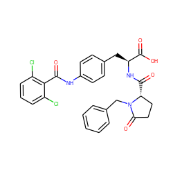 O=C(Nc1ccc(C[C@H](NC(=O)[C@@H]2CCC(=O)N2Cc2ccccc2)C(=O)O)cc1)c1c(Cl)cccc1Cl ZINC000003974875