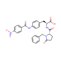 O=C(Nc1ccc(C[C@H](NC(=O)[C@@H]2CCC(=O)N2Cc2ccccc2)C(=O)O)cc1)c1ccc([N+](=O)[O-])cc1 ZINC000027846338