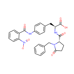 O=C(Nc1ccc(C[C@H](NC(=O)[C@@H]2CCC(=O)N2Cc2ccccc2)C(=O)O)cc1)c1ccccc1[N+](=O)[O-] ZINC000027763953