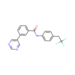 O=C(Nc1ccc(CC(F)(F)F)cc1)c1cccc(-c2cncnc2)c1 ZINC000205947622