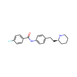 O=C(Nc1ccc(CC[C@@H]2CCCCN2)cc1)c1ccc(F)cc1 ZINC000117720843