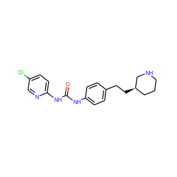 O=C(Nc1ccc(CC[C@@H]2CCCNC2)cc1)Nc1ccc(Cl)cn1 ZINC000117726335