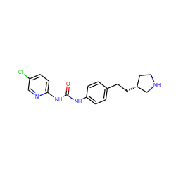 O=C(Nc1ccc(CC[C@@H]2CCNC2)cc1)Nc1ccc(Cl)cn1 ZINC000117718815