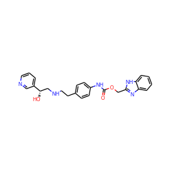 O=C(Nc1ccc(CCNC[C@H](O)c2cccnc2)cc1)OCc1nc2ccccc2[nH]1 ZINC000049048738