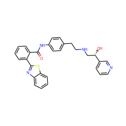 O=C(Nc1ccc(CCNC[C@H](O)c2cccnc2)cc1)c1ccccc1-c1nc2ccccc2s1 ZINC000049034974