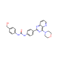 O=C(Nc1ccc(CO)cc1)Nc1ccc(-c2nc(N3CCOCC3)c3ncccc3n2)cc1 ZINC000103256377