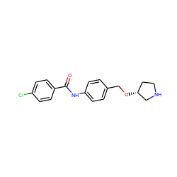 O=C(Nc1ccc(CO[C@@H]2CCNC2)cc1)c1ccc(Cl)cc1 ZINC000117721864