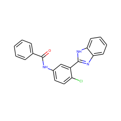 O=C(Nc1ccc(Cl)c(-c2nc3ccccc3[nH]2)c1)c1ccccc1 ZINC000000444391