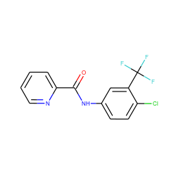 O=C(Nc1ccc(Cl)c(C(F)(F)F)c1)c1ccccn1 ZINC000007306536