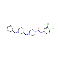 O=C(Nc1ccc(Cl)c(Cl)c1)N1CCN(C[C@@H]2CCCN(Cc3ccccc3)C2)CC1 ZINC000084652426