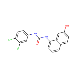 O=C(Nc1ccc(Cl)c(Cl)c1)Nc1cccc2ccc(O)cc12 ZINC000071341186