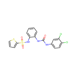 O=C(Nc1ccc(Cl)c(Cl)c1)Nc1ccccc1NS(=O)(=O)c1cccs1 ZINC000006147118