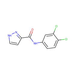 O=C(Nc1ccc(Cl)c(Cl)c1)c1cc[nH]n1 ZINC000000208006