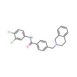 O=C(Nc1ccc(Cl)c(Cl)c1)c1ccc(CN2CCc3ccccc3C2)cc1 ZINC000019418405