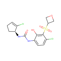 O=C(Nc1ccc(Cl)c(S(=O)(=O)C2COC2)c1O)N[C@H]1CCC=C1Cl ZINC001772614900