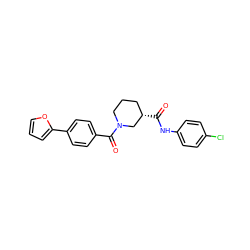 O=C(Nc1ccc(Cl)cc1)[C@H]1CCCN(C(=O)c2ccc(-c3ccco3)cc2)C1 ZINC000096272154