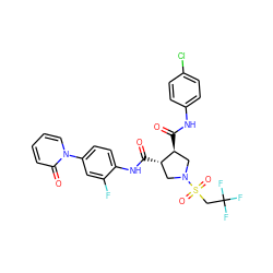 O=C(Nc1ccc(Cl)cc1)[C@H]1CN(S(=O)(=O)CC(F)(F)F)C[C@@H]1C(=O)Nc1ccc(-n2ccccc2=O)cc1F ZINC000058591340