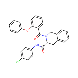 O=C(Nc1ccc(Cl)cc1)[C@H]1Cc2ccccc2CN1C(=O)c1ccccc1Oc1ccccc1 ZINC000028520619