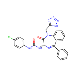 O=C(Nc1ccc(Cl)cc1)N[C@H]1N=C(c2ccccc2)c2ccccc2N(Cc2nnn[nH]2)C1=O ZINC000003783110