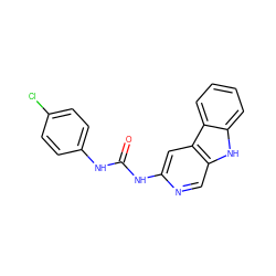 O=C(Nc1ccc(Cl)cc1)Nc1cc2c(cn1)[nH]c1ccccc12 ZINC000101243569