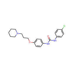 O=C(Nc1ccc(Cl)cc1)Nc1ccc(OCCCN2CCCCC2)cc1 ZINC000096922431