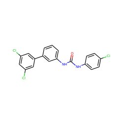 O=C(Nc1ccc(Cl)cc1)Nc1cccc(-c2cc(Cl)cc(Cl)c2)c1 ZINC001772644395