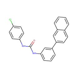 O=C(Nc1ccc(Cl)cc1)Nc1cccc(-c2ccc3ccccc3c2)c1 ZINC001772598226