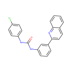 O=C(Nc1ccc(Cl)cc1)Nc1cccc(-c2ccc3ccccc3n2)c1 ZINC001772650747