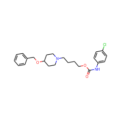 O=C(Nc1ccc(Cl)cc1)OCCCCN1CCC(OCc2ccccc2)CC1 ZINC000028650713