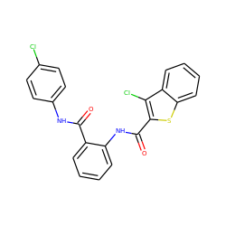 O=C(Nc1ccc(Cl)cc1)c1ccccc1NC(=O)c1sc2ccccc2c1Cl ZINC000013487482