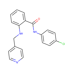 O=C(Nc1ccc(Cl)cc1)c1ccccc1NCc1ccncc1 ZINC000000008732