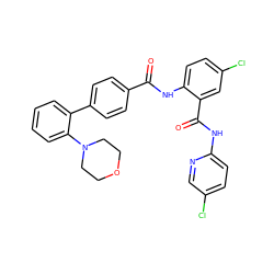 O=C(Nc1ccc(Cl)cc1C(=O)Nc1ccc(Cl)cn1)c1ccc(-c2ccccc2N2CCOCC2)cc1 ZINC000028110422