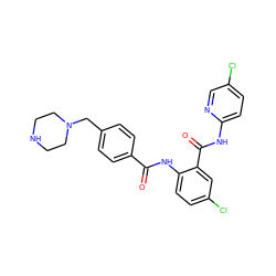 O=C(Nc1ccc(Cl)cc1C(=O)Nc1ccc(Cl)cn1)c1ccc(CN2CCNCC2)cc1 ZINC000028097306