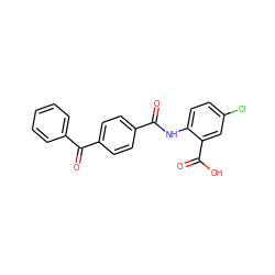 O=C(Nc1ccc(Cl)cc1C(=O)O)c1ccc(C(=O)c2ccccc2)cc1 ZINC000113795657