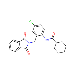 O=C(Nc1ccc(Cl)cc1CN1C(=O)c2ccccc2C1=O)C1CCCCC1 ZINC000028948904