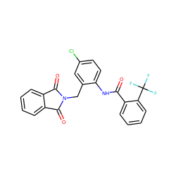 O=C(Nc1ccc(Cl)cc1CN1C(=O)c2ccccc2C1=O)c1ccccc1C(F)(F)F ZINC000028948881