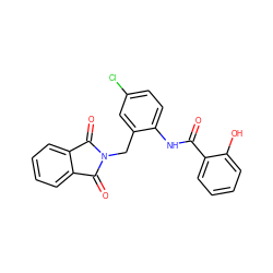 O=C(Nc1ccc(Cl)cc1CN1C(=O)c2ccccc2C1=O)c1ccccc1O ZINC000003947792