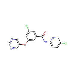 O=C(Nc1ccc(Cl)cn1)c1cc(Cl)cc(Oc2cncnc2)c1 ZINC000096938960