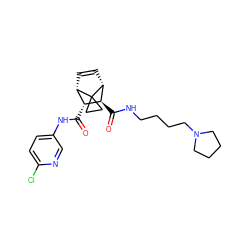 O=C(Nc1ccc(Cl)nc1)[C@@H]1[C@@H]2C=C[C@H]([C@H]1C(=O)NCCCCN1CCCC1)C21CC1 ZINC000168328432