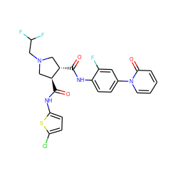 O=C(Nc1ccc(Cl)s1)[C@H]1CN(CC(F)F)C[C@@H]1C(=O)Nc1ccc(-n2ccccc2=O)cc1F ZINC000058583563