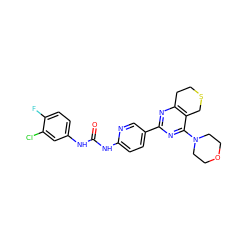 O=C(Nc1ccc(F)c(Cl)c1)Nc1ccc(-c2nc3c(c(N4CCOCC4)n2)CSCC3)cn1 ZINC000653709164