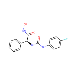 O=C(Nc1ccc(F)cc1)N[C@H](C(=O)NO)c1ccccc1 ZINC000095561367