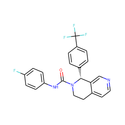 O=C(Nc1ccc(F)cc1)N1CCc2ccncc2[C@H]1c1ccc(C(F)(F)F)cc1 ZINC000059185785